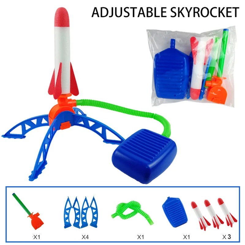 Kids Outdoor Jumpsuit - قاذف صواريخ هوائية بمضخة قدم، لعبة
