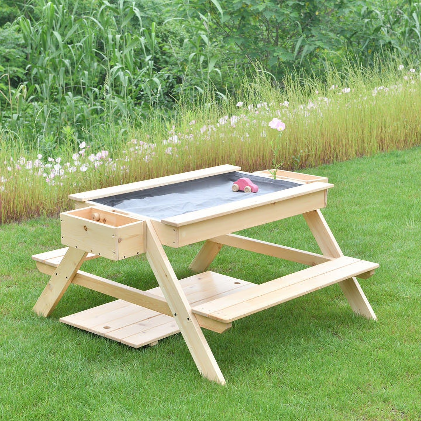 Kids Outdoor Water Play Table - طاولة خشبية للأطفال للعب بالرمل والماء