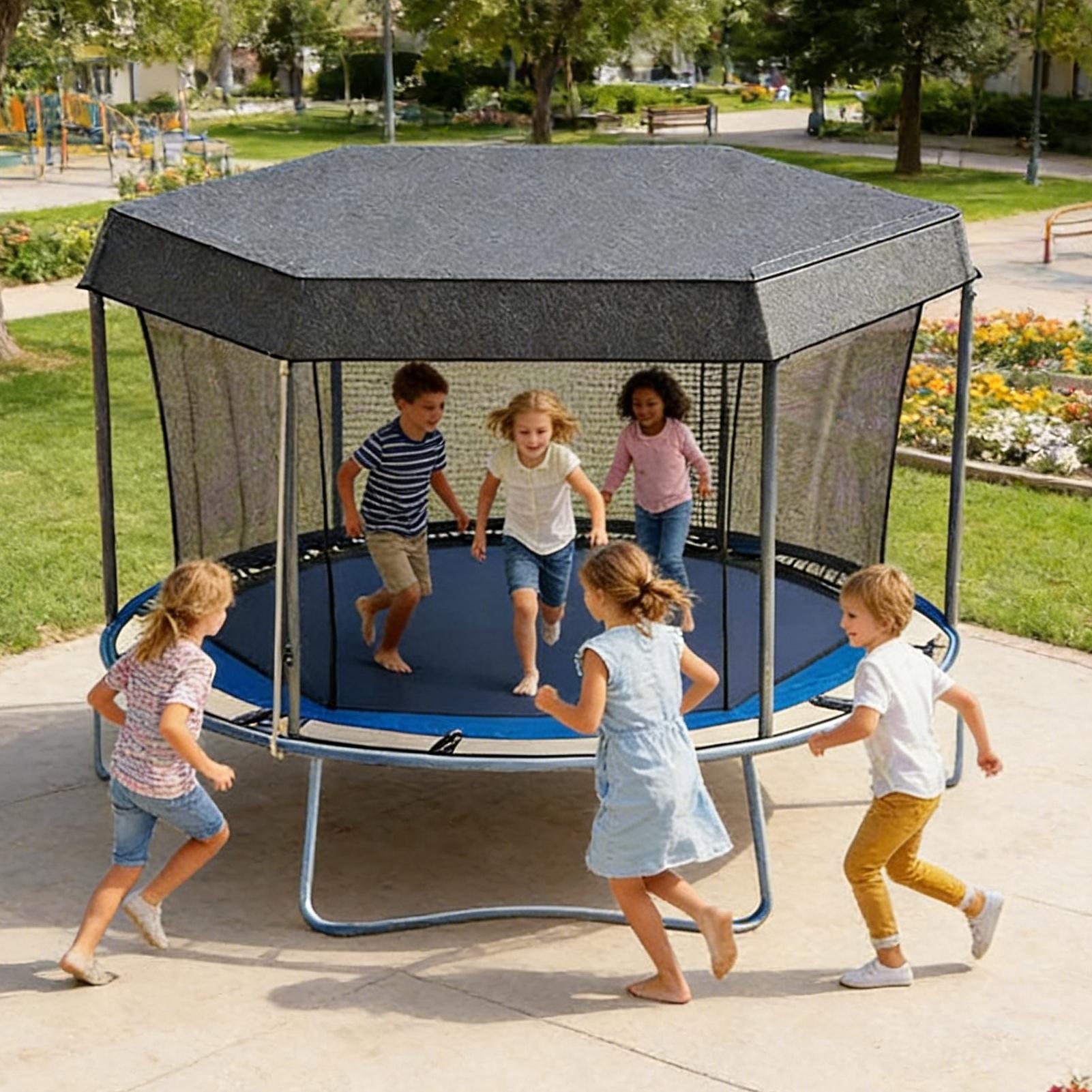 Kids Outdoor Trampoline - غطاء حماية من الشمس للترامبولين، مظلة