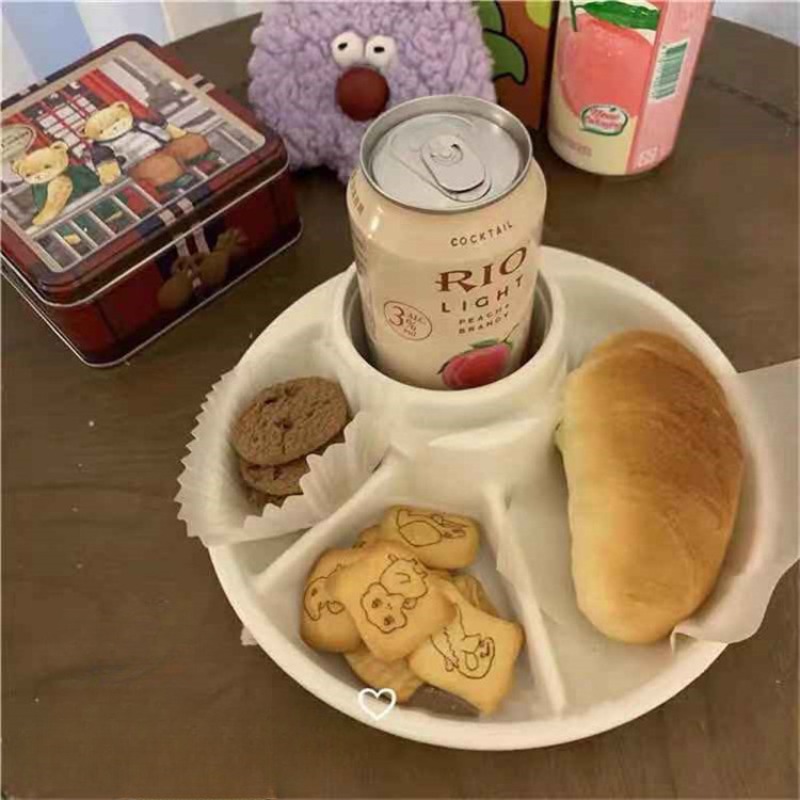 Kids Outdoor Bbq - 21 سنتيمتر الإفطار مقسمة لوحة المحمولة