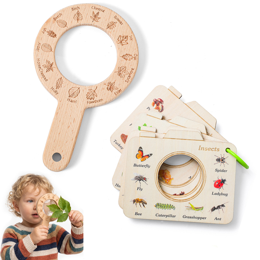 Kids Outdoor Explorer Kit - مجموعة كتب تعليمية خشبية للأطفال عن