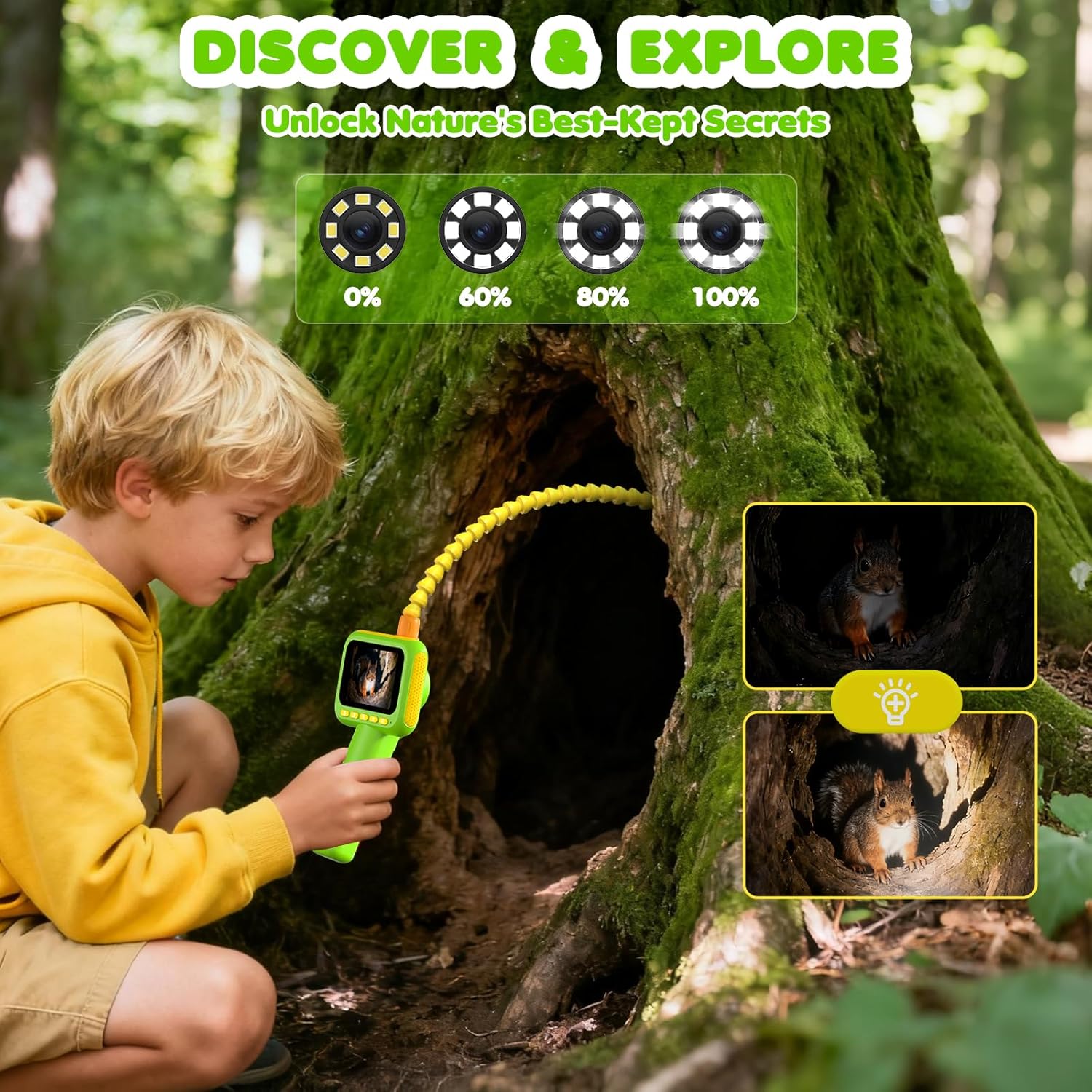 Kids Outdoor Explorer Kit - منظار داخلي للأطفال، كاميرا فحص على
