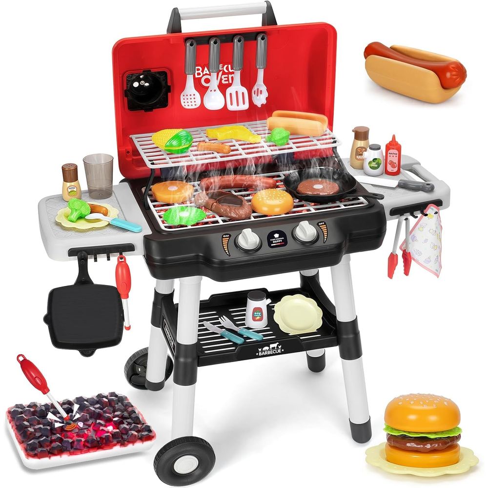 Kids Outdoor Bbq - ألعاب مطبخ للأطفال، مجموعة شواء مع