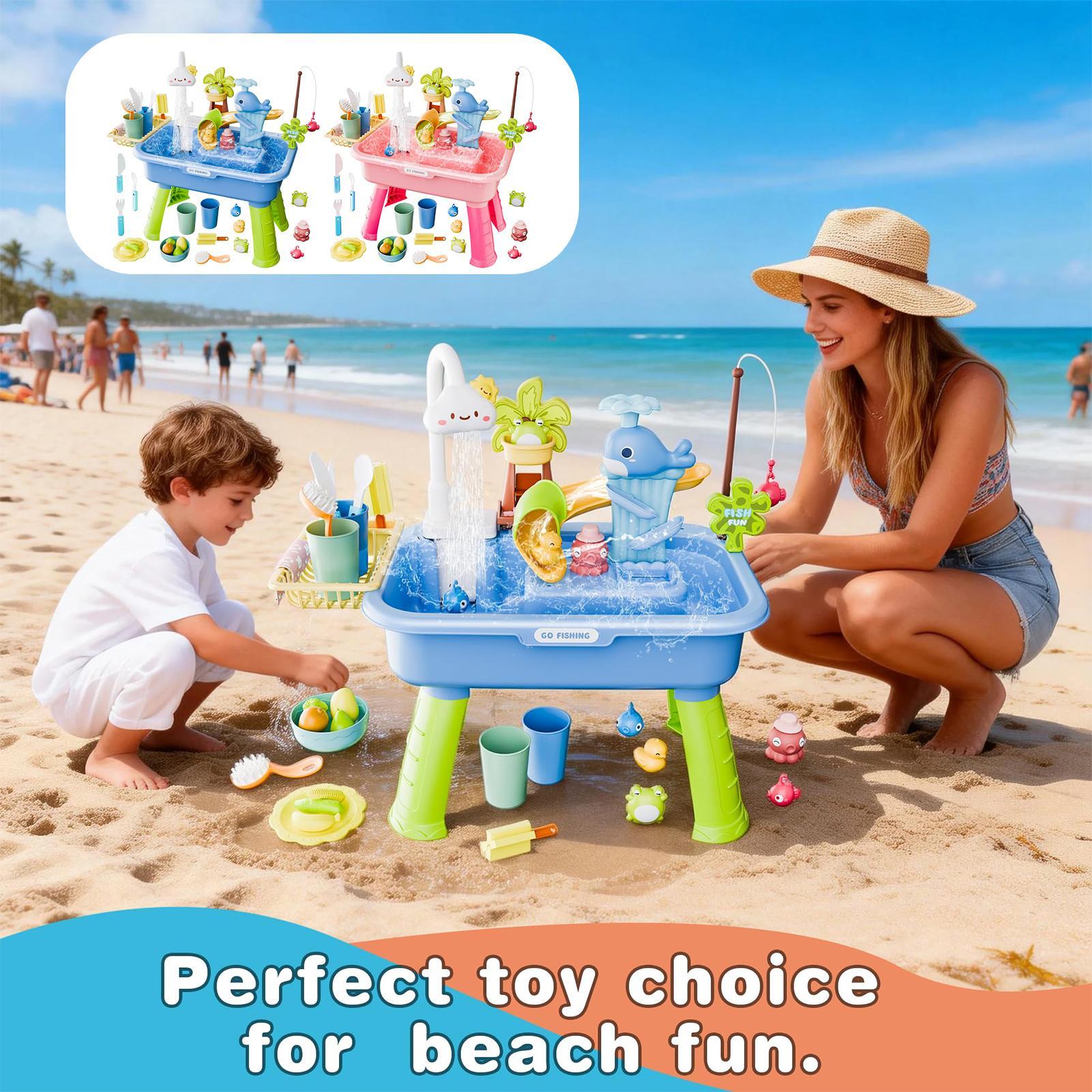 Kids Outdoor Water Play Table - طاولة ألعاب شاطئية للأطفال، حوض ماء