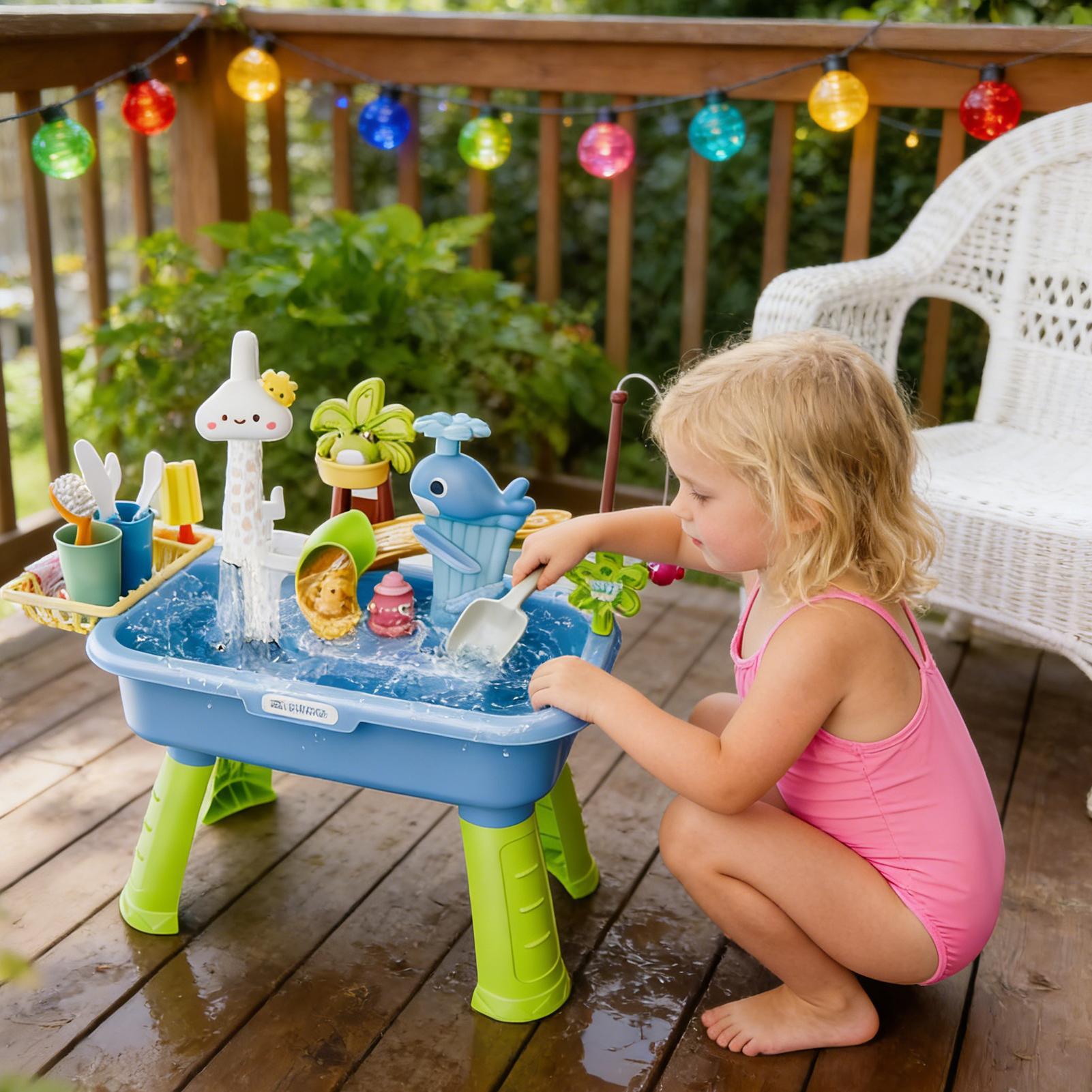 ألعاب مطبخ الأطفال الكهربائية  - مراجعة Kids Outdoor Water Play Table وسعره