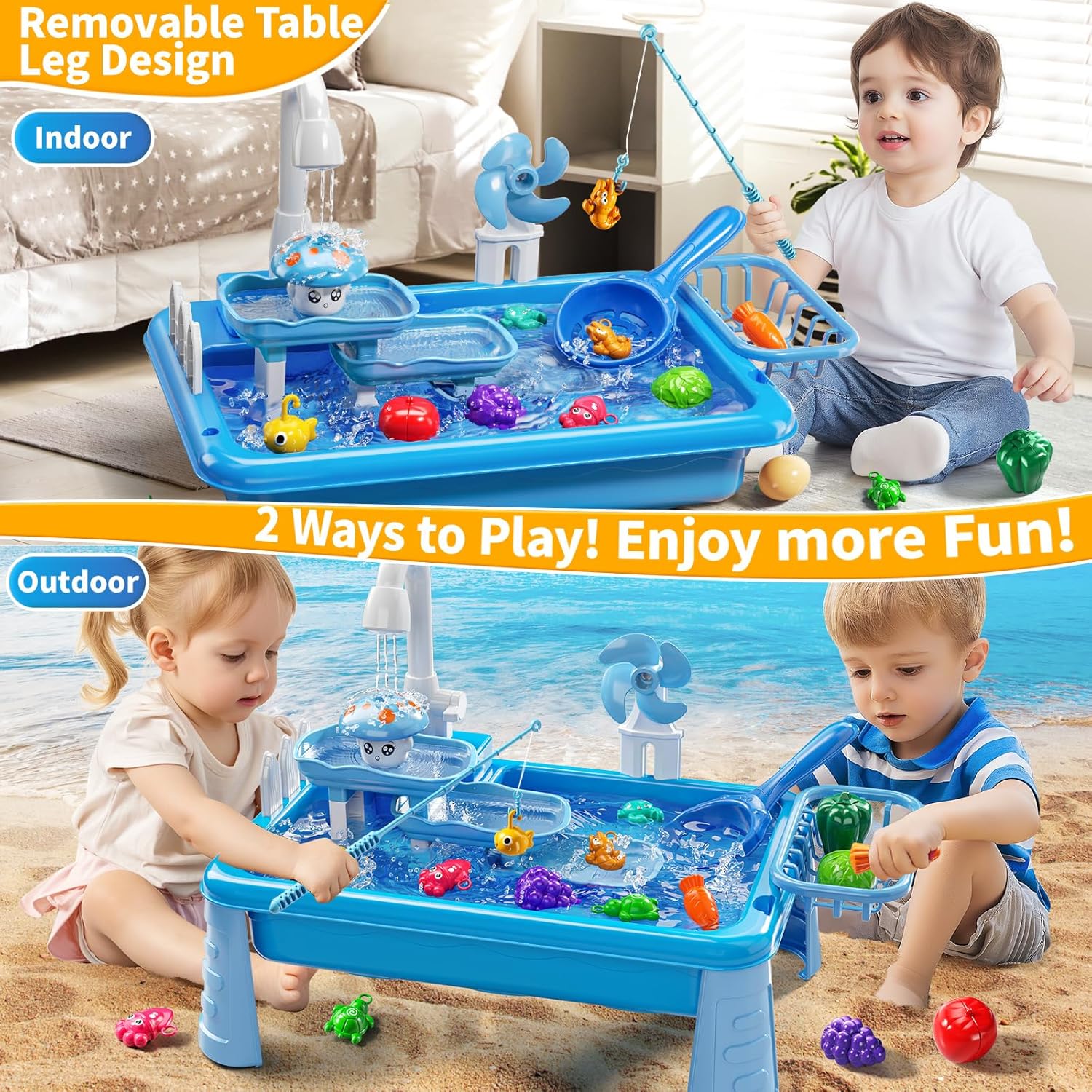 طاولة مياه للأطفال الصغار مع م - مراجعة Kids Outdoor Water Play Table وسعره