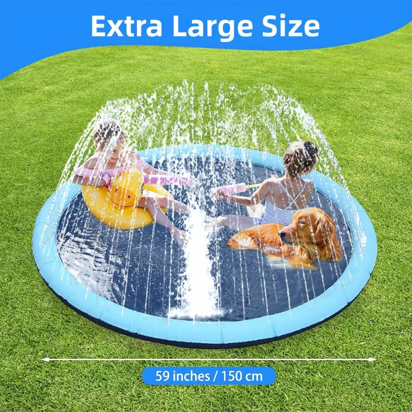 حصيرة رشاش مياه قابلة للنفخ سم - مراجعة Sprinkler Splash Pad وسعره