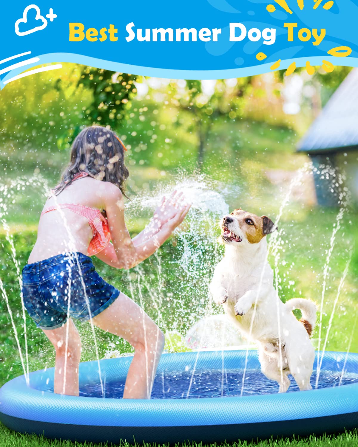 حصيرة رش ماء سميكة للكلاب، لعب - مراجعة Sprinkler Splash Pad وسعره