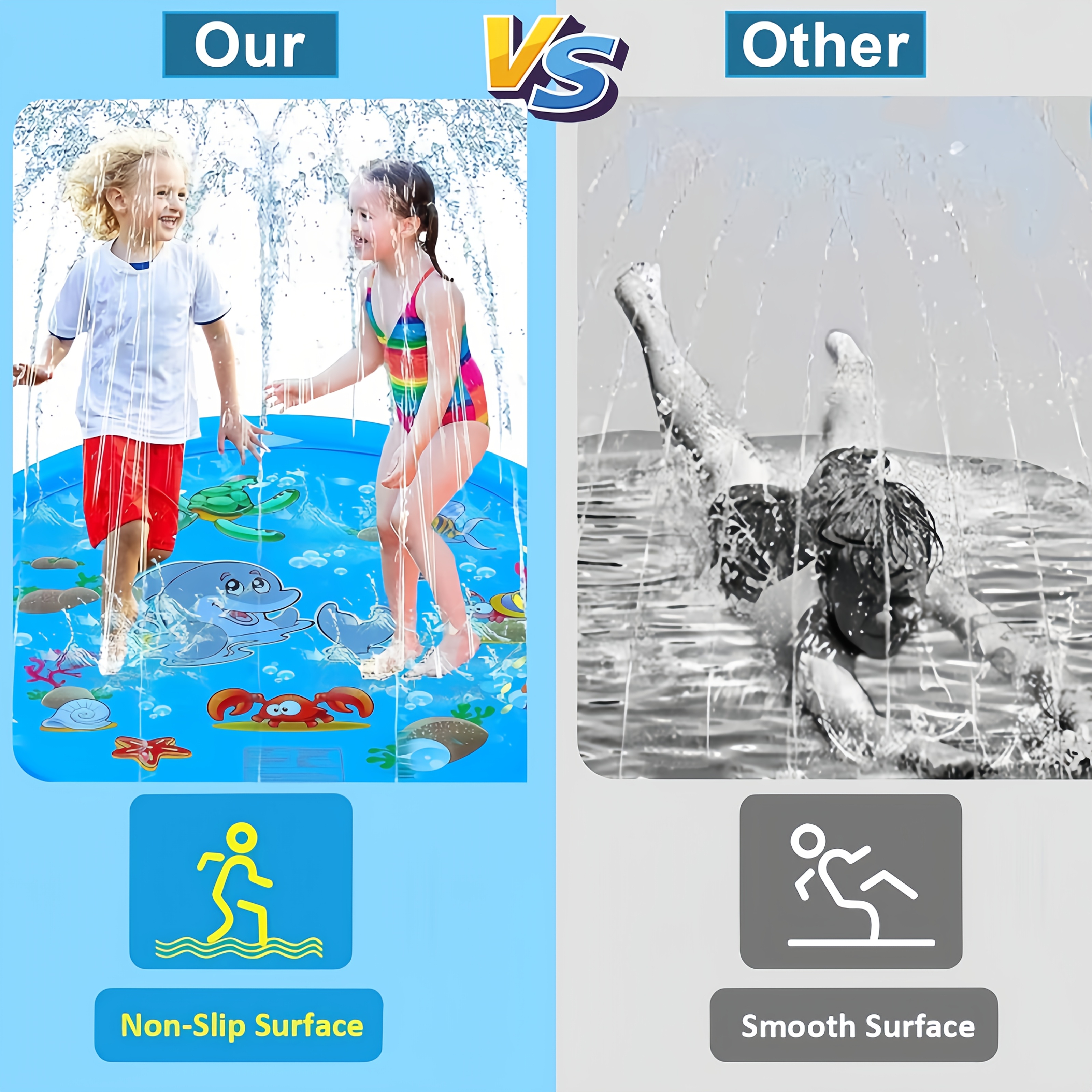 بولي كلوريد الفينيل نفخ سبلاش  - مراجعة Sprinkler Splash Pad وسعره