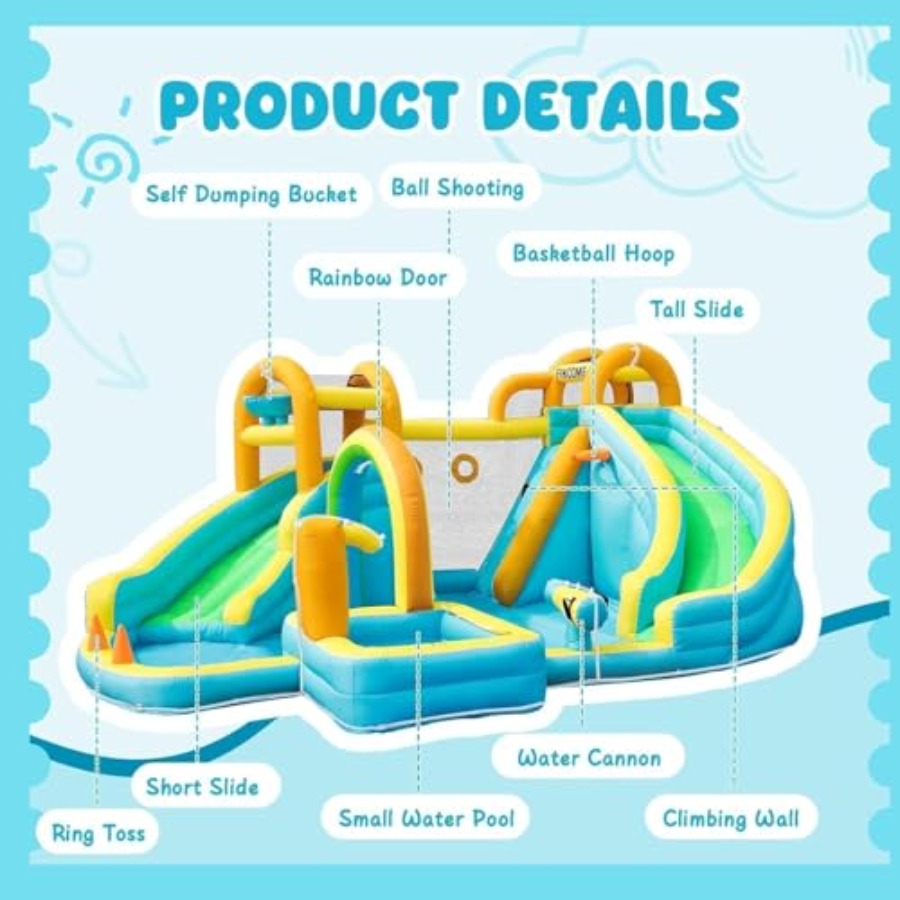 منزلق مائي قابل للنفخ للأطفال  - مراجعة Kids Outdoor Park وسعره