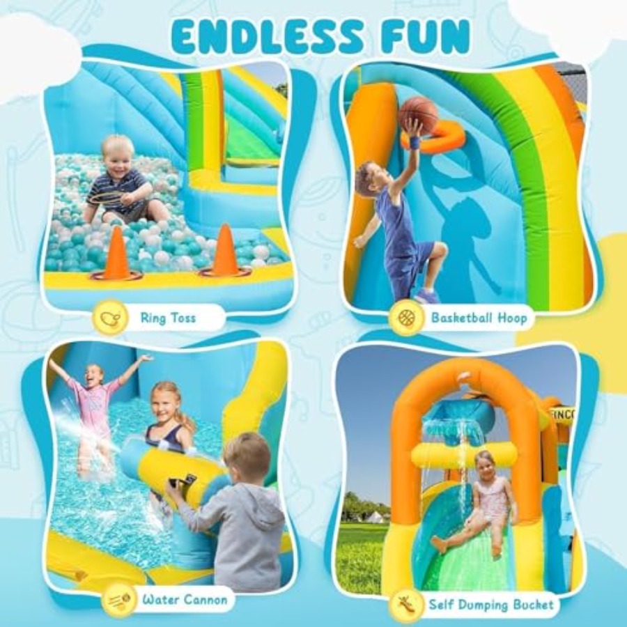 منزلق مائي قابل للنفخ للأطفال  - مراجعة Kids Outdoor Park وسعره