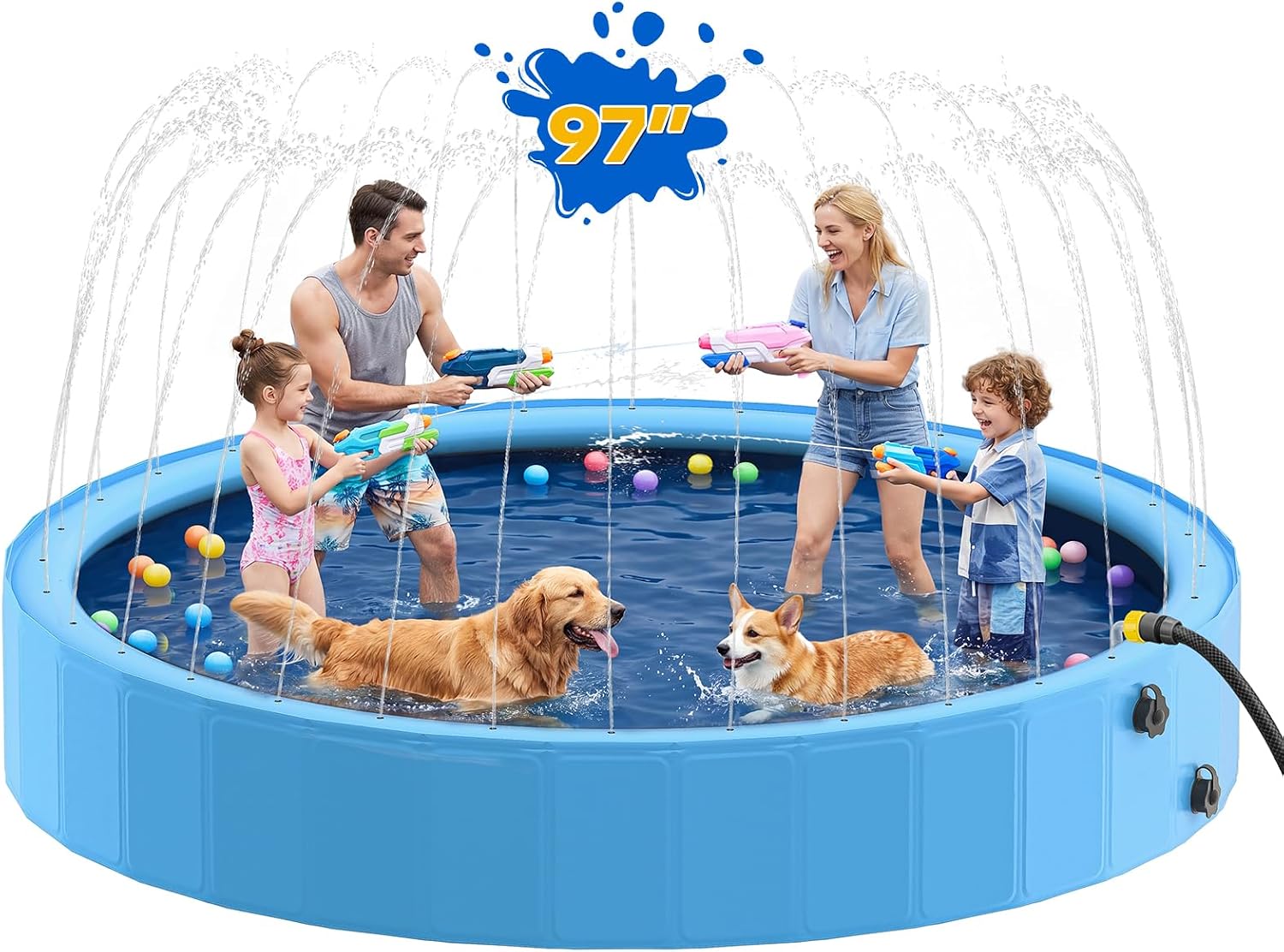 حوض رش مائي كبير الحجم من مادة - مراجعة Sprinkler Splash Pad وسعره