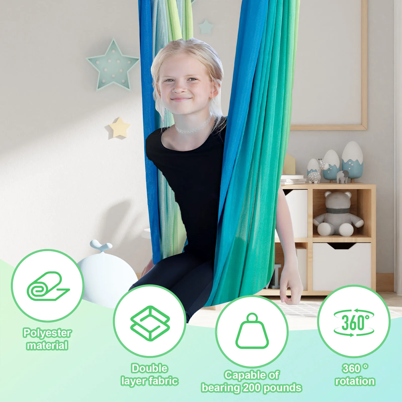 أرجوحة حسية مزدوجة الطبقات للأ - مراجعة Kids Outdoor Hammock وسعره
