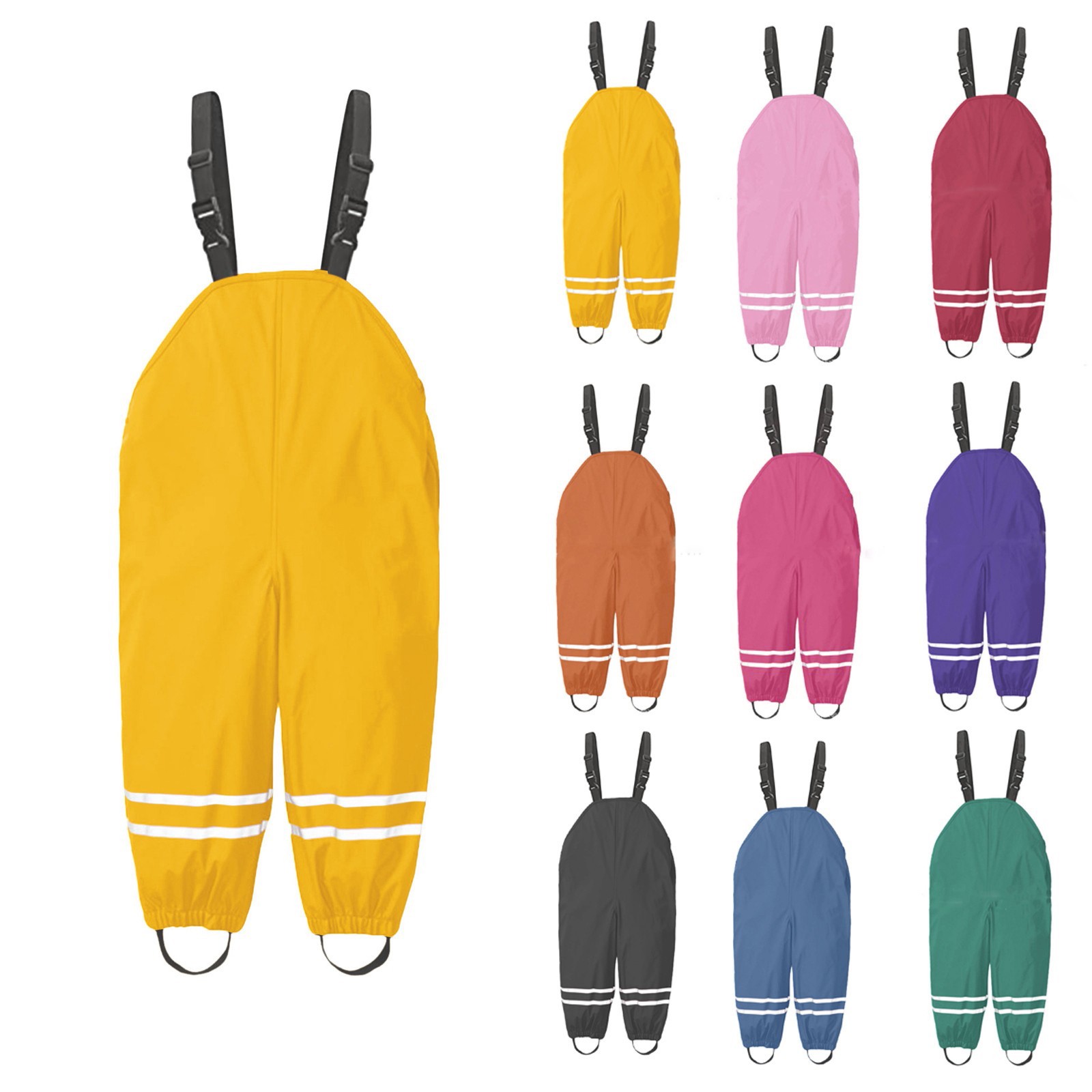 1-8Y المطر السراويل طفل أطفال  - مراجعة Kids Outdoor Jumpsuit وسعره