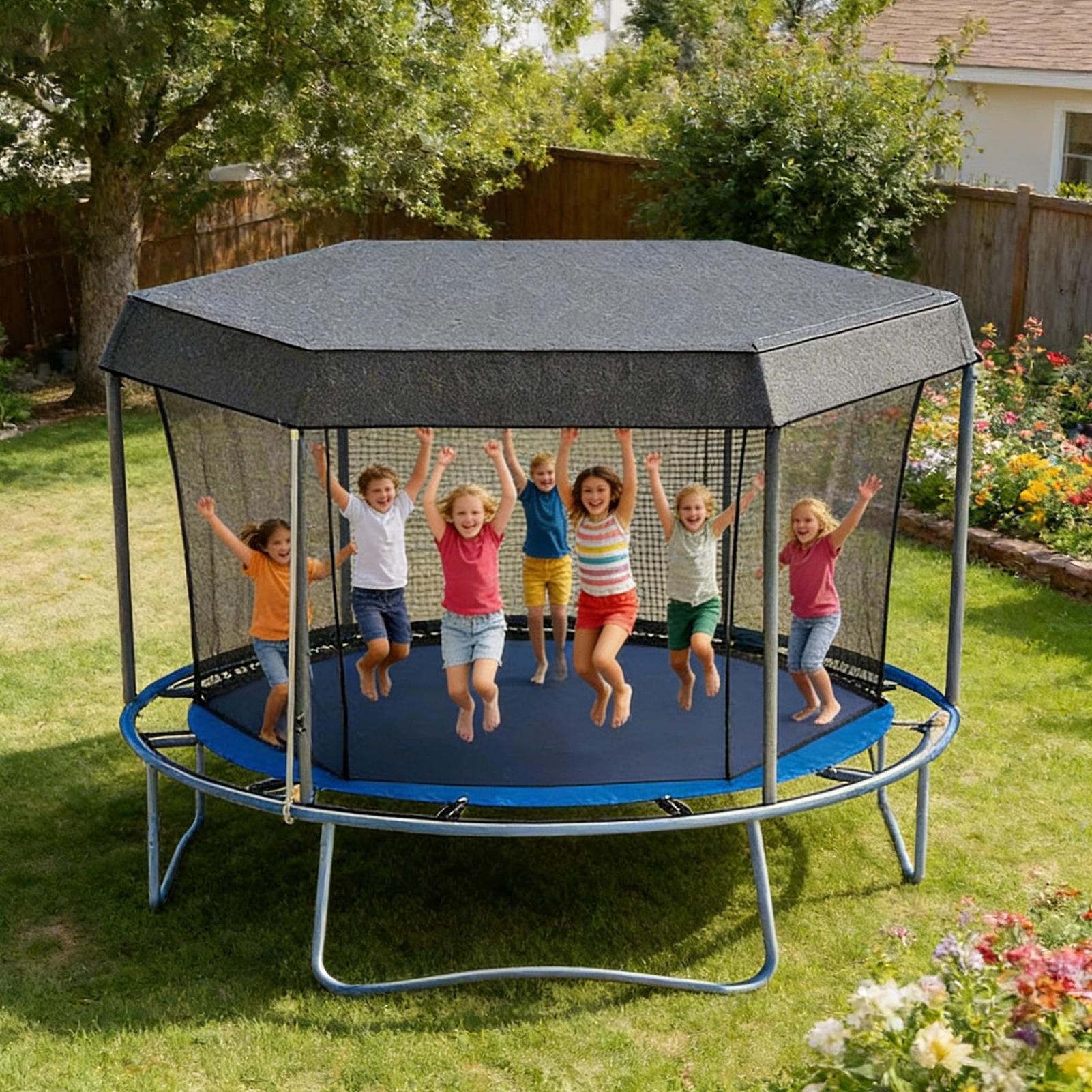 غطاء حماية من الشمس للترامبولي - مراجعة Kids Outdoor Trampoline وسعره