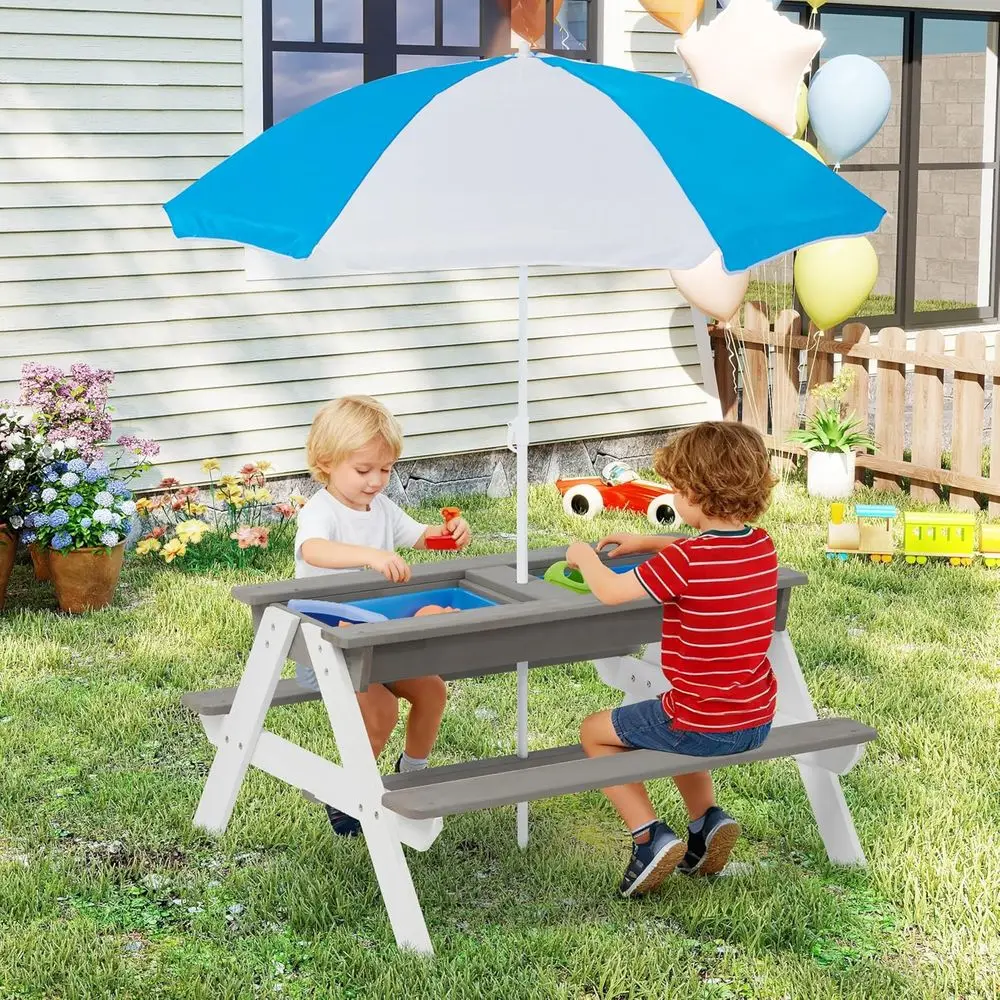 طاولة نزهة خشبية قابلة للتحويل - مراجعة Kids Outdoor Water Play Table وسعره