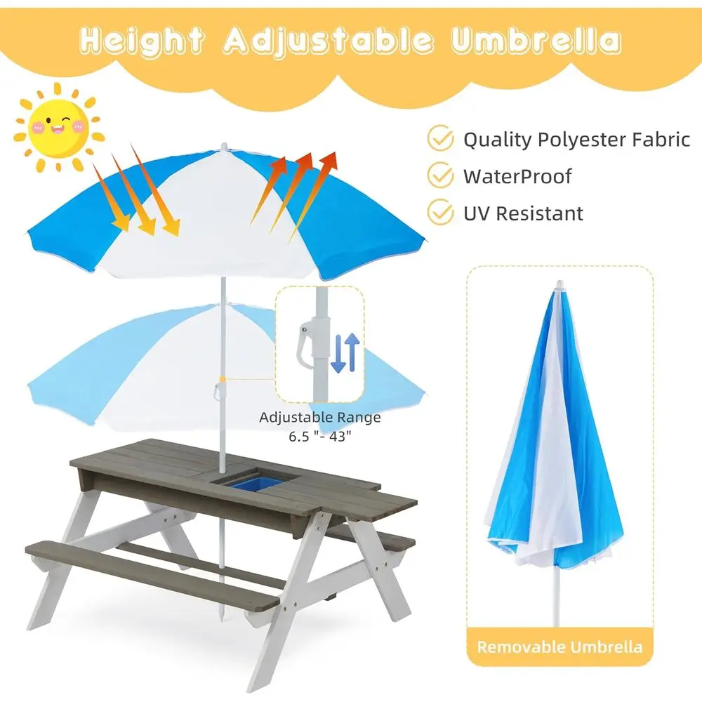 طاولة نزهة خشبية قابلة للتحويل - مراجعة Kids Outdoor Water Play Table وسعره