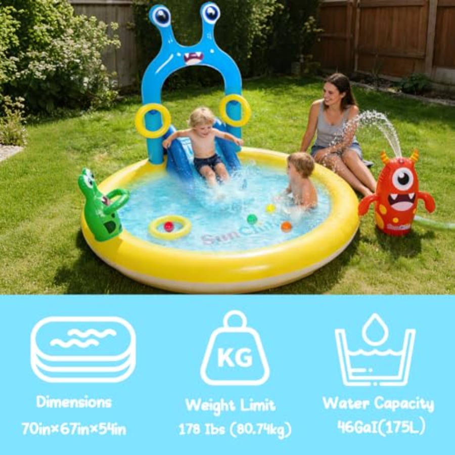 حوض رش مائي قابل للنفخ - مركز  - مراجعة Sprinkler Splash Pad وسعره