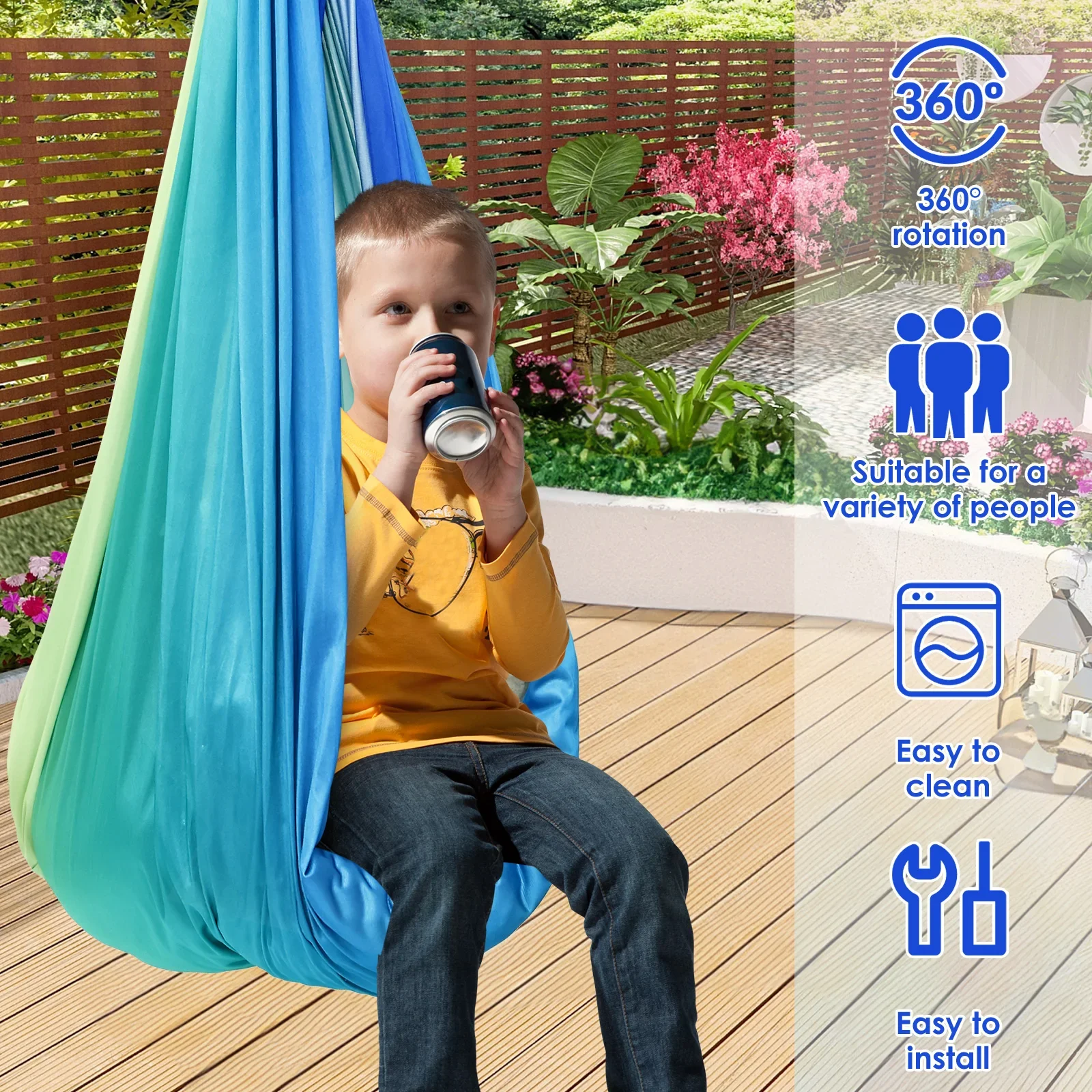 أرجوحة حسية مريحة للأطفال تتحم - مراجعة Kids Outdoor Hammock وسعره
