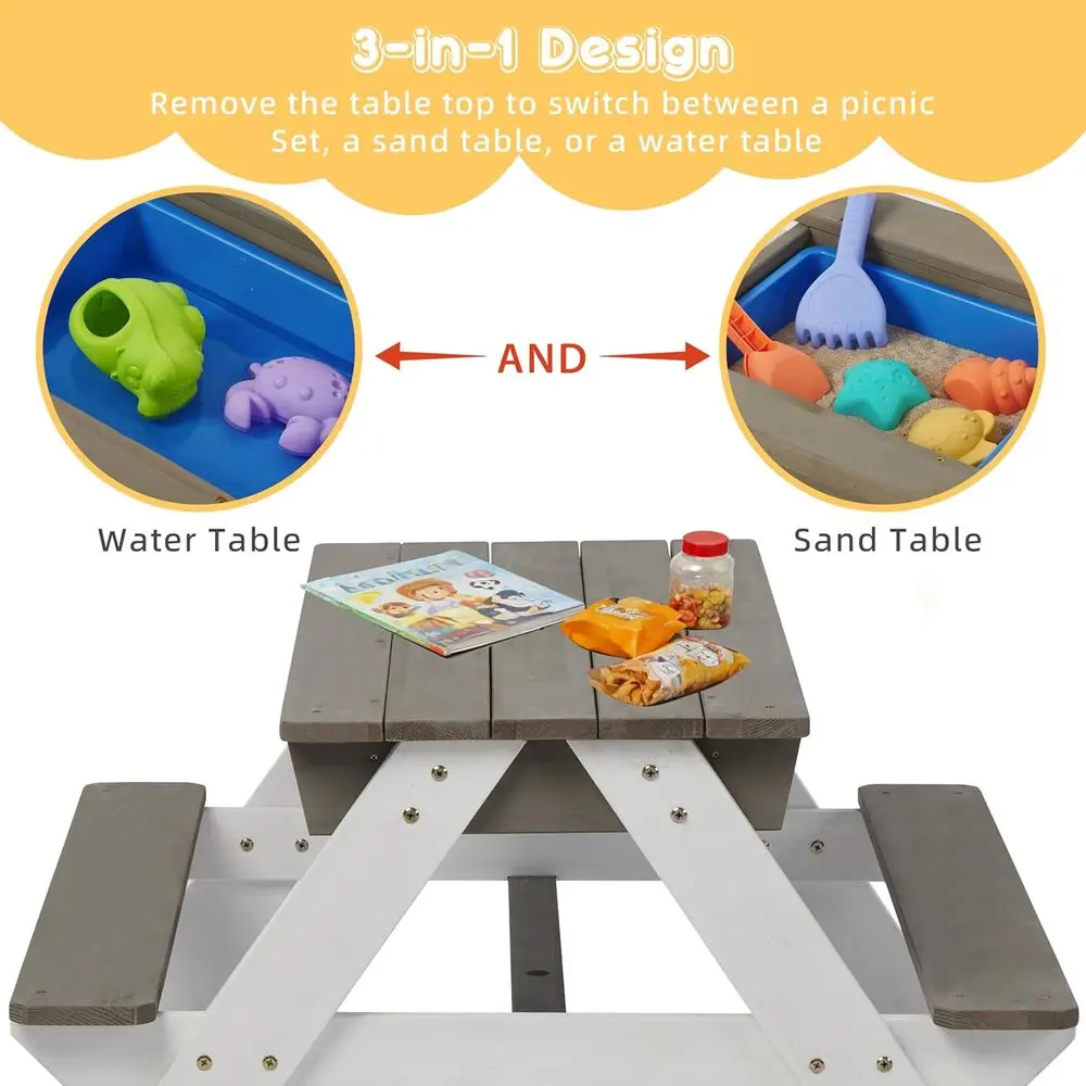 طاولة نزهة خشبية قابلة للتحويل - مراجعة Kids Outdoor Water Play Table وسعره