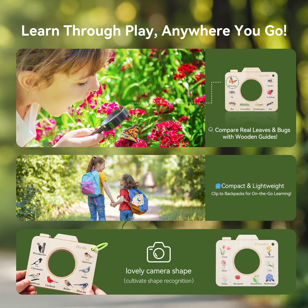 كتاب تعليمي خشبي على شكل كامير - مراجعة Kids Outdoor Explorer Kit وسعره