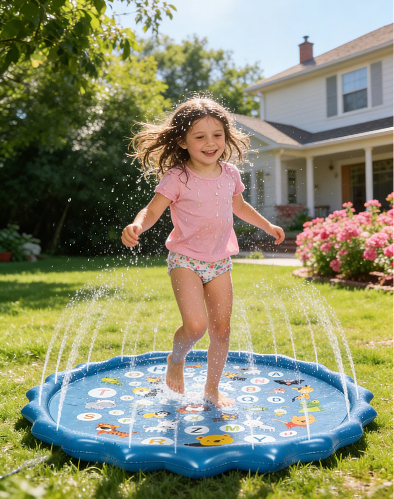 بساط رشاش ماء قابل للنفخ على ش - مراجعة Sprinkler Splash Pad وسعره