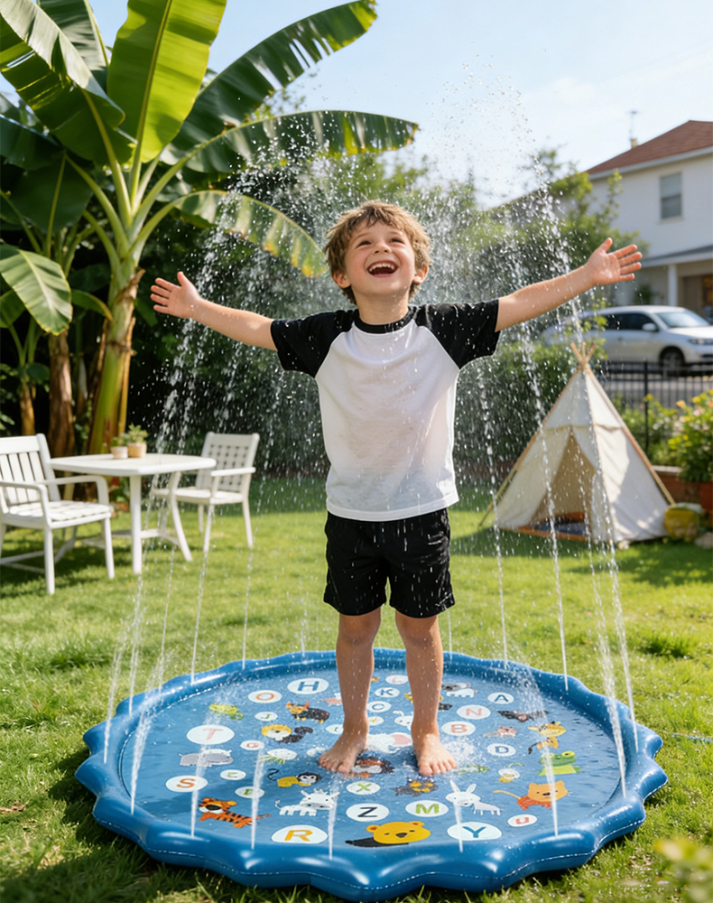بساط رشاش ماء قابل للنفخ على ش - مراجعة Sprinkler Splash Pad وسعره