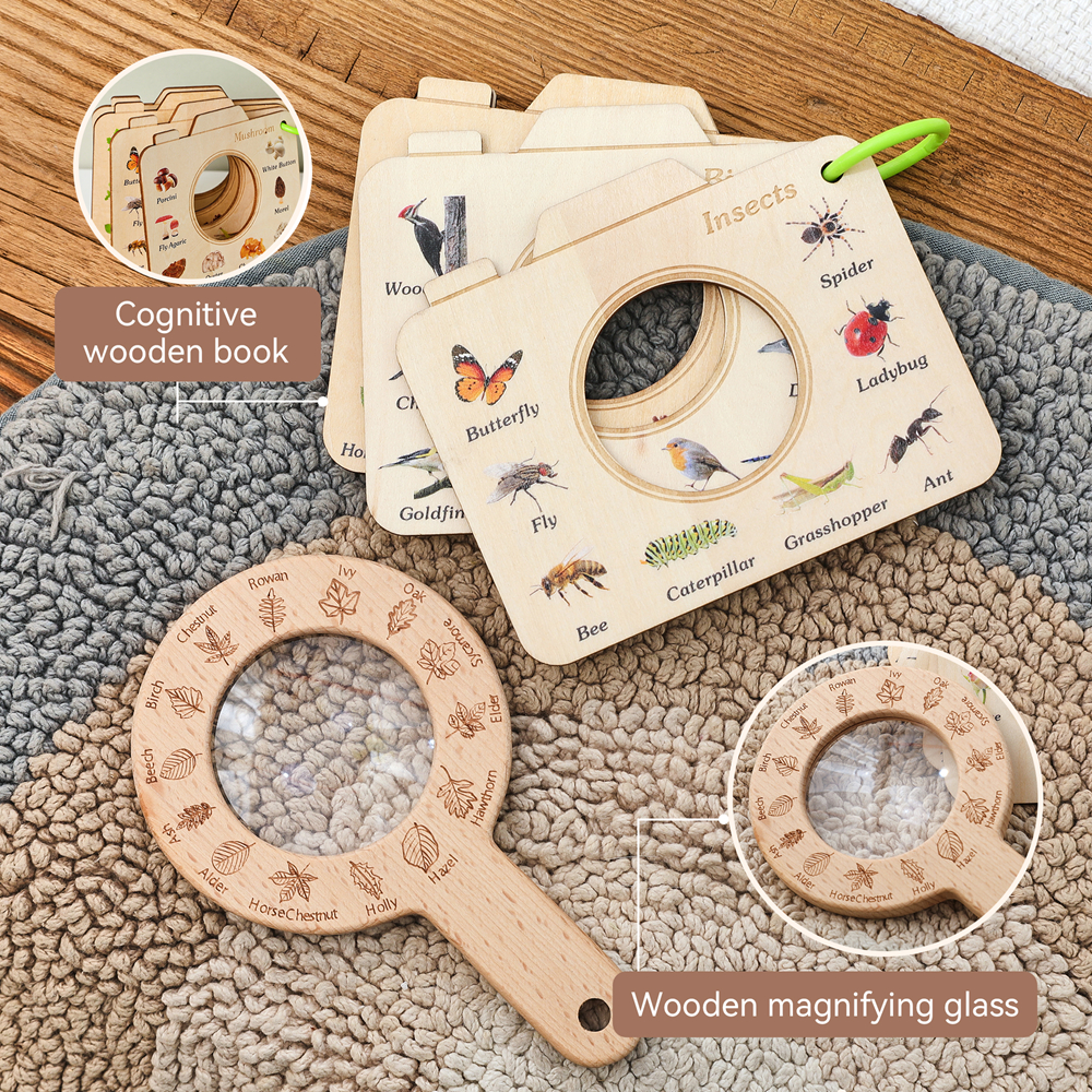 مجموعة كتب تعليمية خشبية للأطف - مراجعة Kids Outdoor Explorer Kit وسعره
