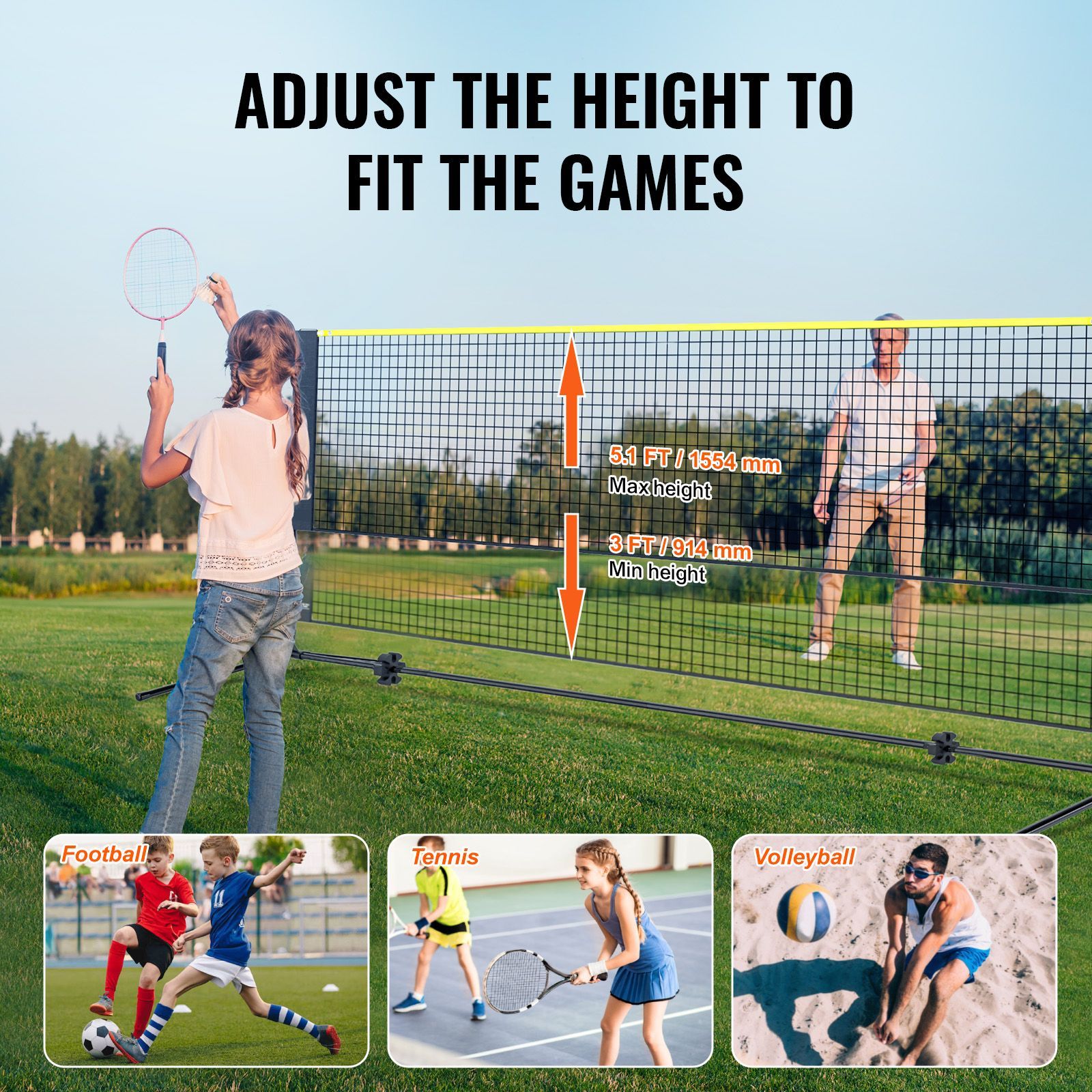 شبكة تنس الريشة، شبكة كرة طائر - مراجعة Kids Outdoor Volleyball Net وسعره