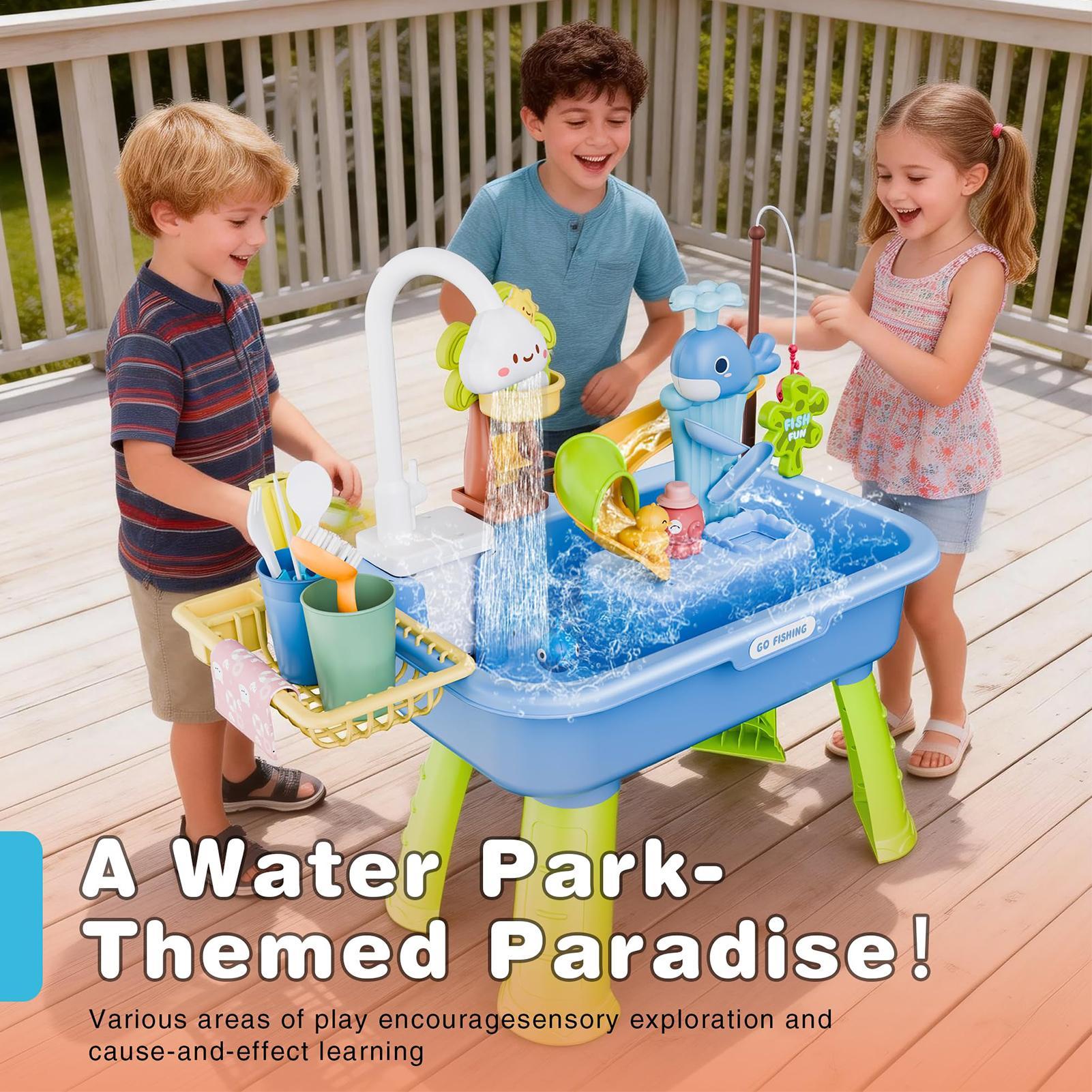 طاولة ألعاب شاطئية للأطفال، حو - مراجعة Kids Outdoor Water Play Table وسعره