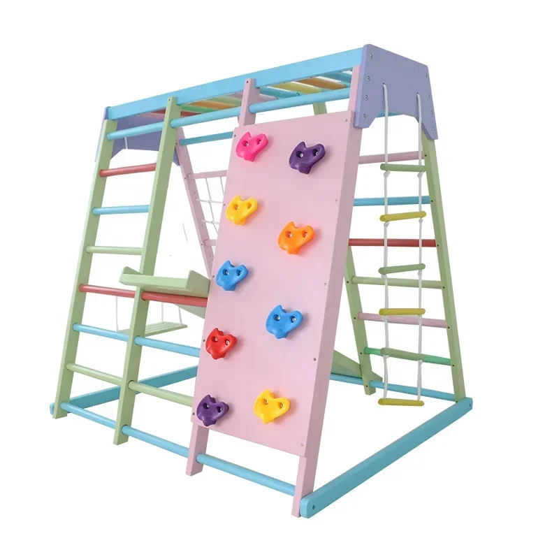 مجموعة ألعاب تسلق خشبية للأطفا - مراجعة Kids Outdoor Gym Equipment وسعره