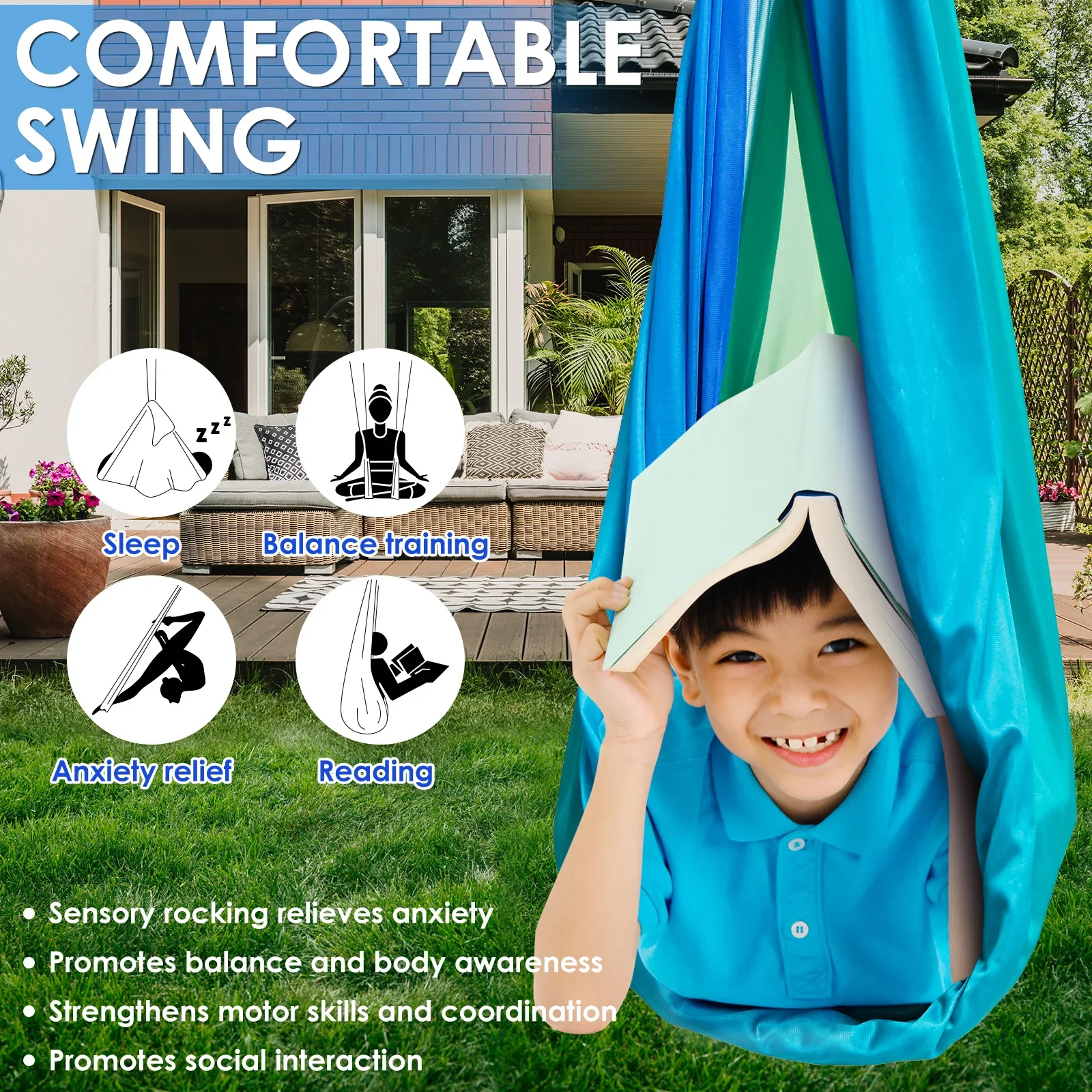 أرجوحة حسية مريحة للأطفال، أرج - مراجعة Kids Outdoor Hammock وسعره